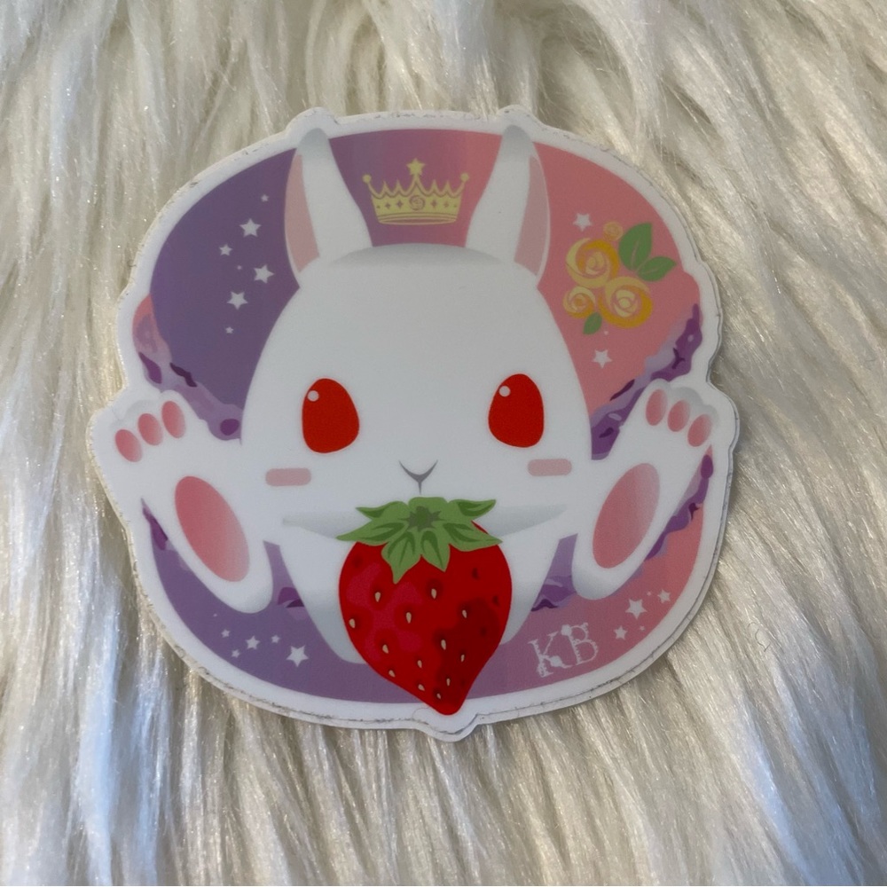 🌷3/$15 Cute Bunny Sticker with Strawberry